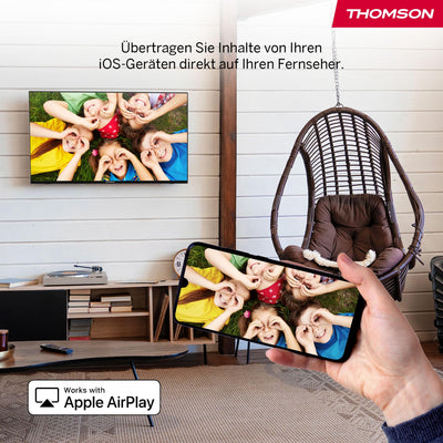 Thomson 32'' (80 cm) HD – LED Fire TV – Alexa-Sprachsteuerung, AirPlay-Unterstützung, Triple Tuner, Bluetooth, HDMI, USB-Anschlüsse, AV IN und CI+ – 32HF2S34 – 2024