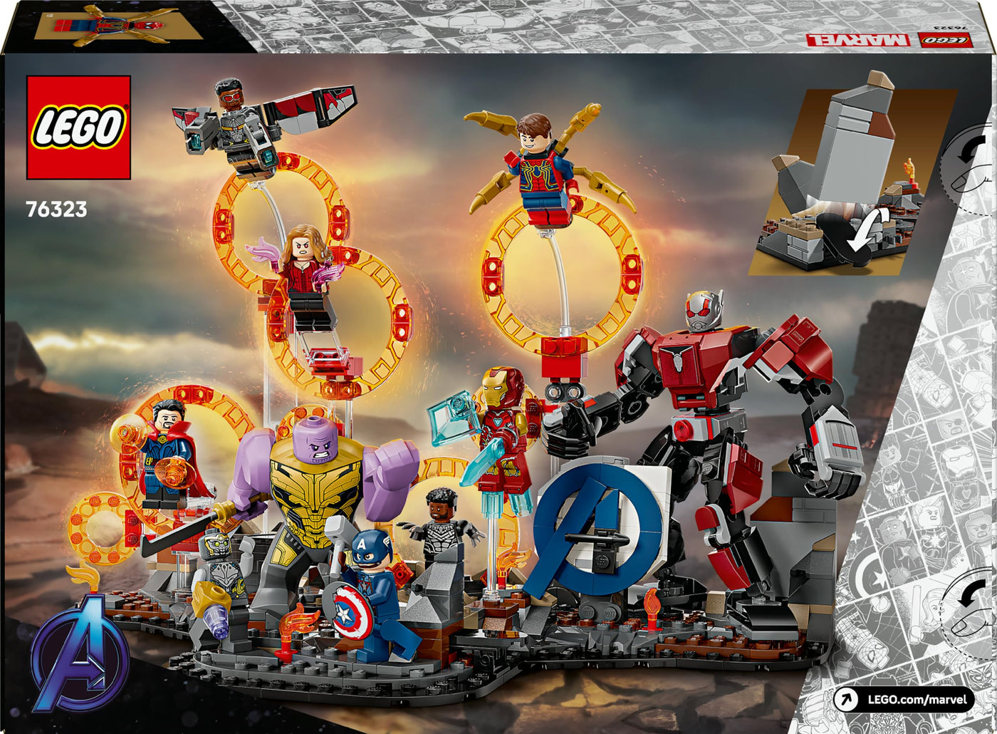 LEGO ǀ Marvel Avengers: Endgame Letzter Showdown - Bauspielzeug mit 10 Minifiguren, darunter Captain America, Iron Man, Black Panther & Dr. Strange - Geschenk für Jungen und Mädchen 76323
