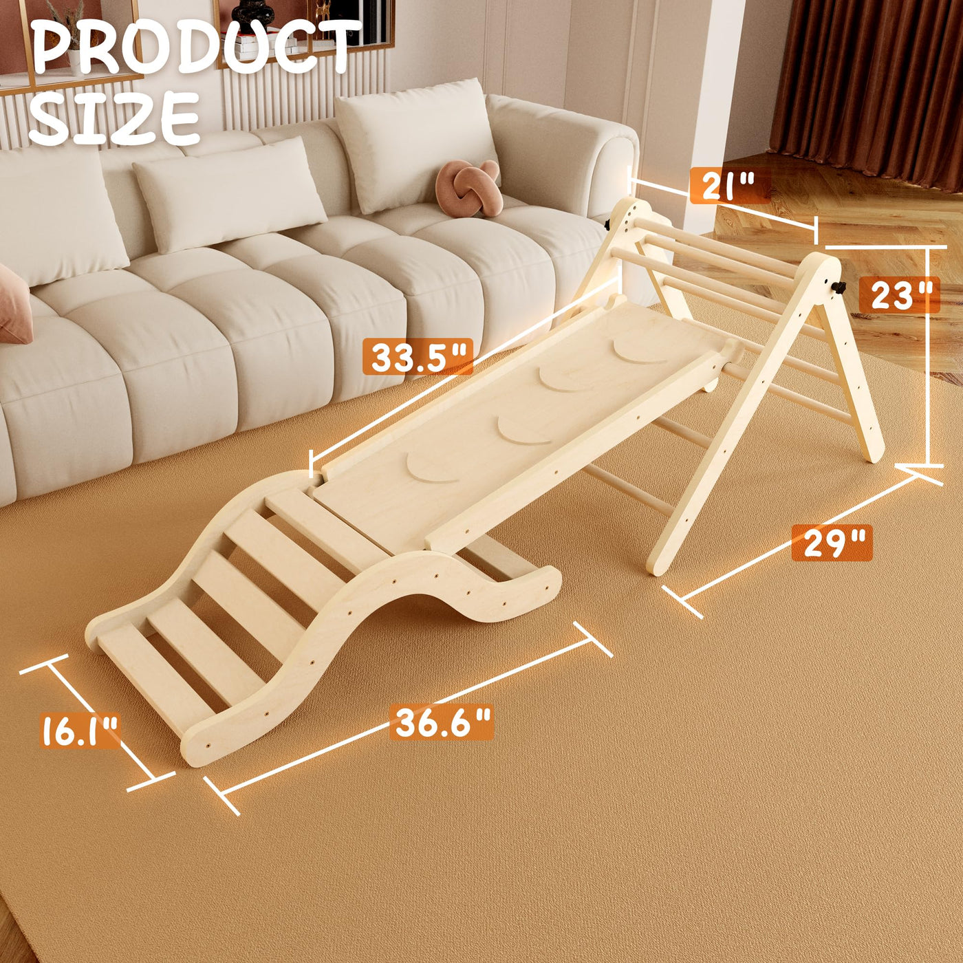 Montessori Indoor Spielset: 7-in-1 Klettergerüst mit Rutsche, Bogen & Matte für Kleinkinder und Kinder (1-3 Jahre)
