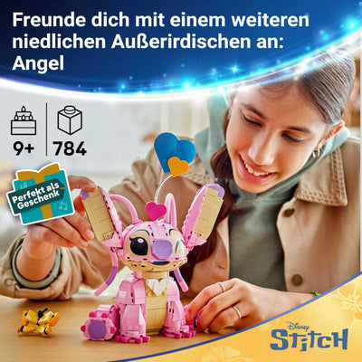 LEGO | Disney Angel - Lilo & Stitch Spielzeug - Spielset zum Bauen mit 3 Herzballons & 1 Schmetterling – Kreative Deko - Geschenk für Mädchen, Jungen ab 9 Jahre und Erwachsene Fans – 43257