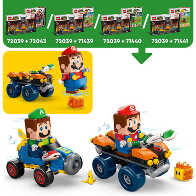 LEGO Super Mario: Mario Kart - Bowsers Schloss - Interaktives Spielzeug mit 2 Autos & 4 Figuren mit Yoshi - Kreatives Spielset für Kinder - Gamer Geschenk für Jungen & Mädchen ab 9 Jahren - 72039