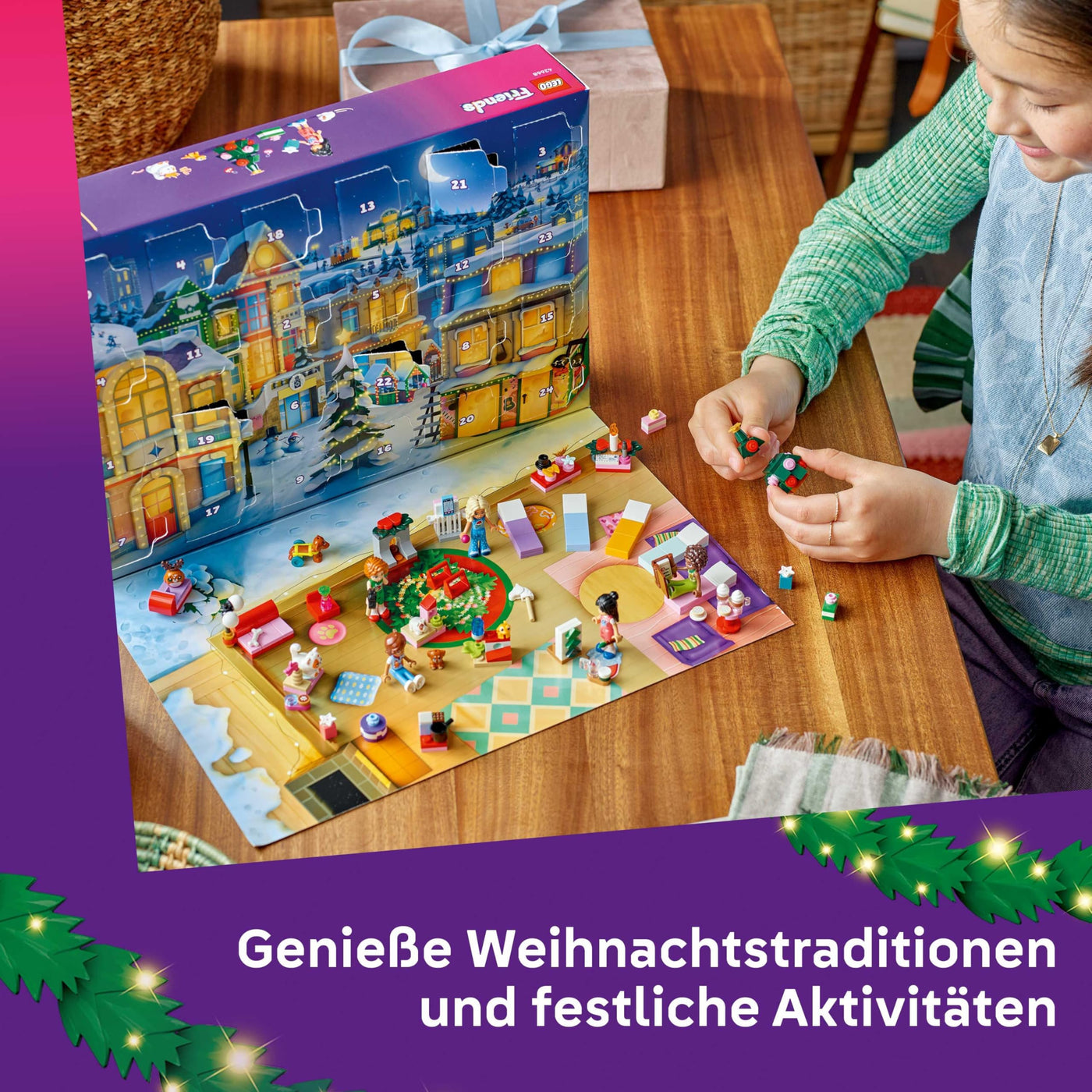 LEGO Friends Adventskalender 2025 - Weihnachten Spielzeug mit 24 Überraschungen inkl. 5 Minifiguren, 5 Tierfiguren und viel Zubehör - Kinder Geschenk für Mädchen und Jungen ab 6 Jahren - 42668