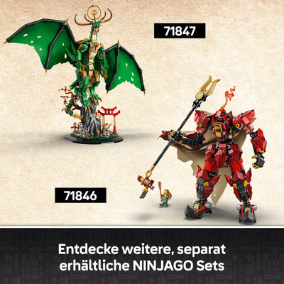 LEGO NINJAGO Wächterdrache Bauset - Mit Drachenfigur, Meister Wu Minifigur & Ständer – Bauspielset für Jungen ab 14 Jahren & Teenager 71847