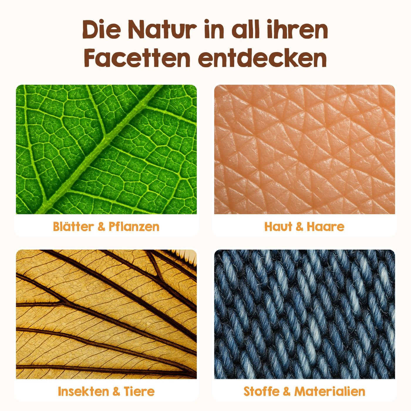 Edubini Digitales Mikroskop für Kinder [1000-fache Vergrößerung] - Tragbares Taschenmikroskop für Garten, Wald & Experimente - Kindermikroskop Spielzeug mit digitalem HD-Bildschirm [inkl Fotofunktion]