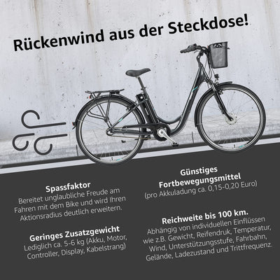TELEFUNKEN E-Bike Damen 28 Zoll Elektrofahrrad 3-Gang Shimano Nabenschaltung + Rücktritt, Pedelec Citybike mit Fahrradkorb/Fahrradschloss, Frontmotor 250W /10,4Ah / 36V Sitzrohrakku, RC830