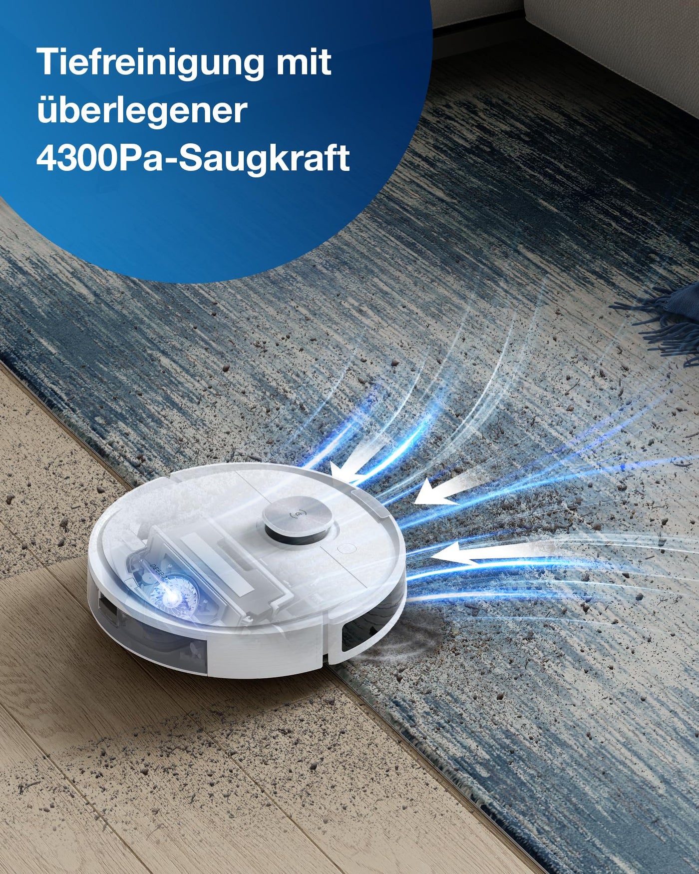 ECOVACS DEEBOT N10 PLUS Staubsaugerroboter mit Wischmopp 4300Pa, Auto-Absaugstation, bis zu 300 min/400 m², TrueMapping 2.0 dToF Laser Navigation, Teppich-Erkennung, individuelle Reinigung nach Zonen
