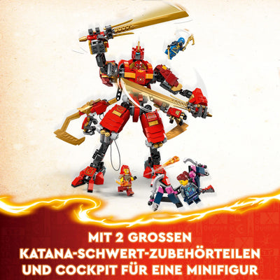 LEGO NINJAGO Kais Ninja-Kletter-Mech Set, Ninja-Spielzeug mit baubarer Actionfigur und 4 Mini-Figuren, Abenteuer-Set für Kinder, Geschenk zum Geburtstag für 9-jährige Jungs und Mädchen 71812