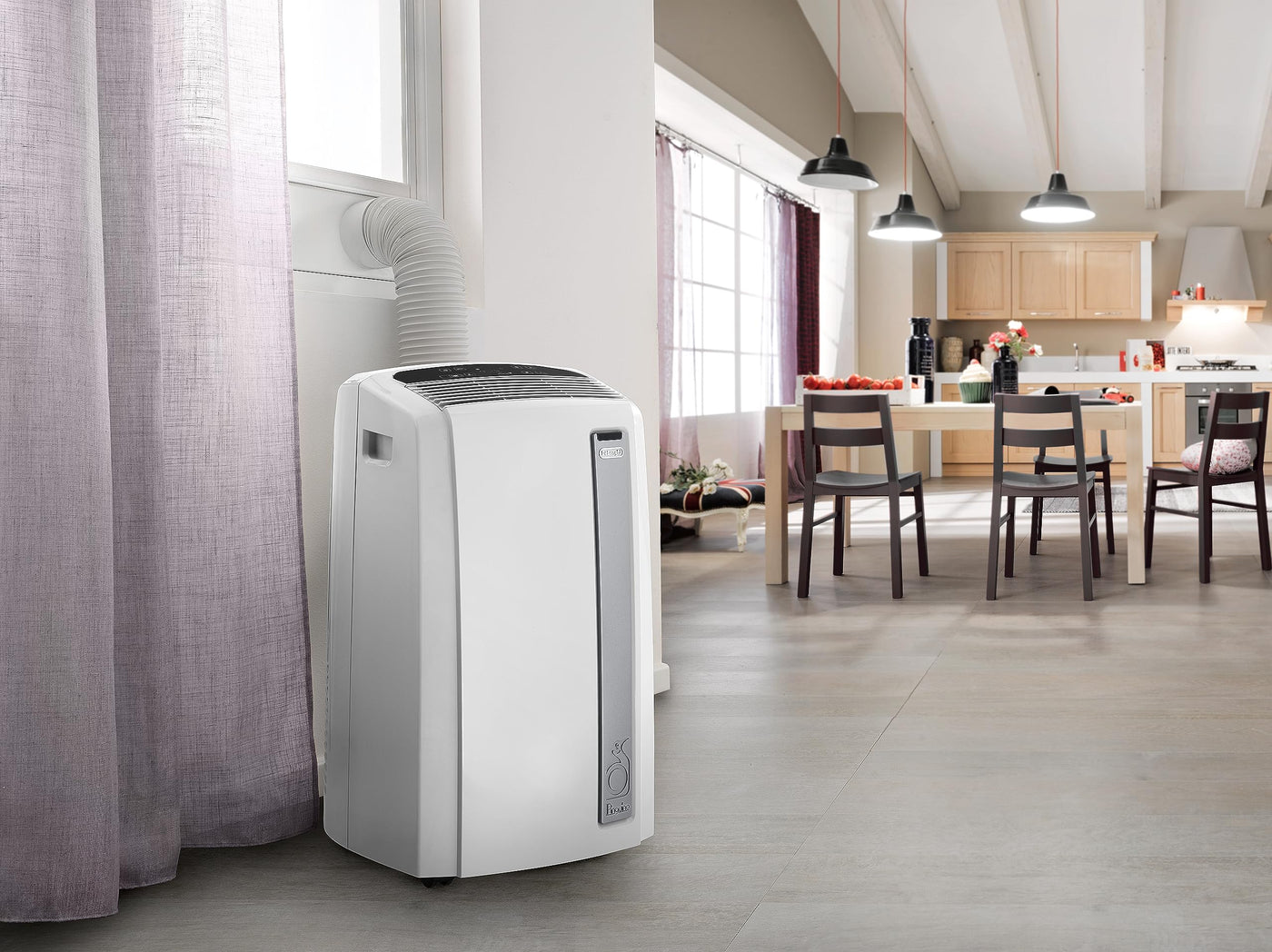 De'Longhi PAC AN112 Silent Mobiles Klimagerät (Klimaanlage, Luft-Luft System, Max. Kühlleistung 2,9 kW/11000BTU/h, Separate Entfeuchtungsfunktion, Geeigent für Räume bis zu 110 m³) [EEK A+],Weiß