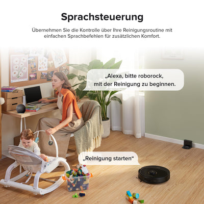 roborock Q8 Max Saugroboter mit DuoRoller-Bürste, 5500Pa Saugkraft, 470mL Staubbehälter, 350mL Wassertank, Staubsauger Wischroboter PreciSense-LiDAR-Navigation (Schwarz)