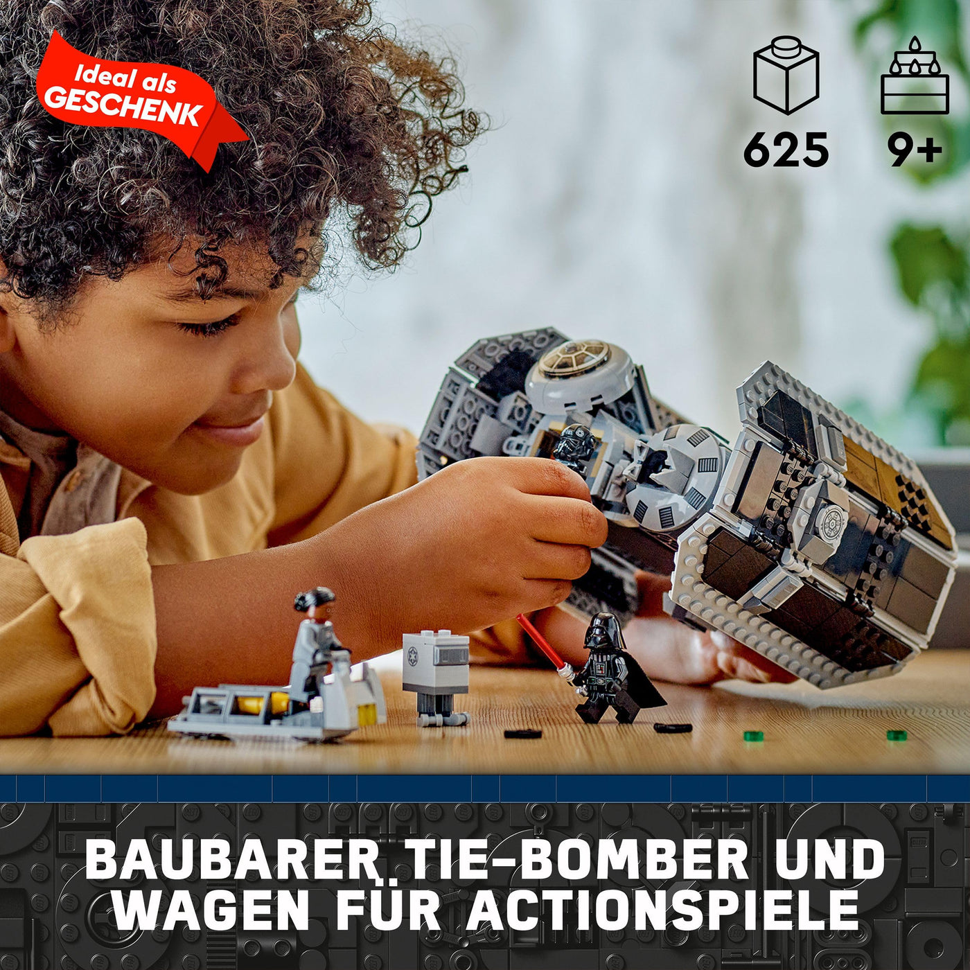 LEGO 75347 Star Wars TIE Bombe Spielzeug mit Darth Vader Minifigur mit Lichtschwert und Gonk-Droide, Starfighter Modell - Geschenk für Jungen und Mädchen ab 9 Jahren