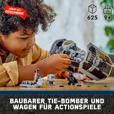 LEGO 75347 Star Wars TIE Bombe Spielzeug mit Darth Vader Minifigur mit Lichtschwert und Gonk-Droide, Starfighter Modell - Geschenk für Jungen und Mädchen ab 9 Jahren