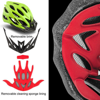 Shinmax Fahrradhelm Herren Damen Fahrradhelm mit Licht Fahrrad Helm mit Visier Helm Fahrrad Superleicht Einstellbare MTB Erwachsenen mit Aufbewahrungstasche (Dunkelgrün)