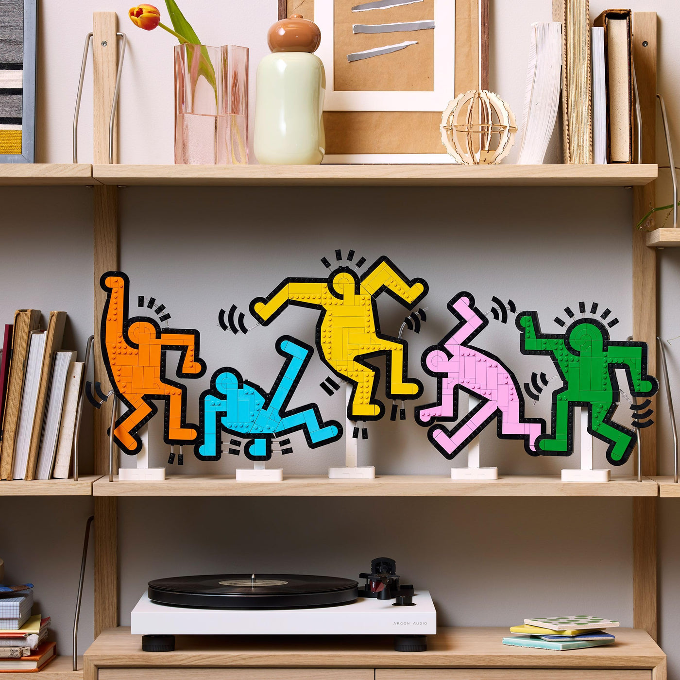LEGO Art Keith Haring – Tanzende Figuren – Bauset für Erwachsene – Wandkunst oder DIY-Dekoration für Zuhause in leuchtenden Farben – Originelles Geschenk für Männer und Frauen 31216
