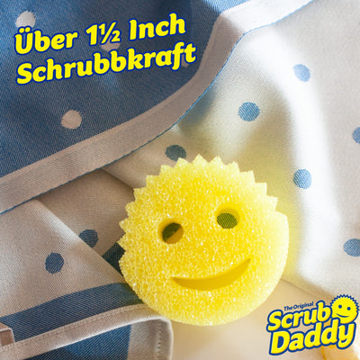 Scrub Daddy Original Spülschwamm, Reinigungsschwamm Smiley Form - Putzschwamm mit Texturveränderung, kratzfreier Schwamm Küche, Scheuerschwamm, Schmutzradierer, spülmaschinenfest - 2er-Pack Gelb