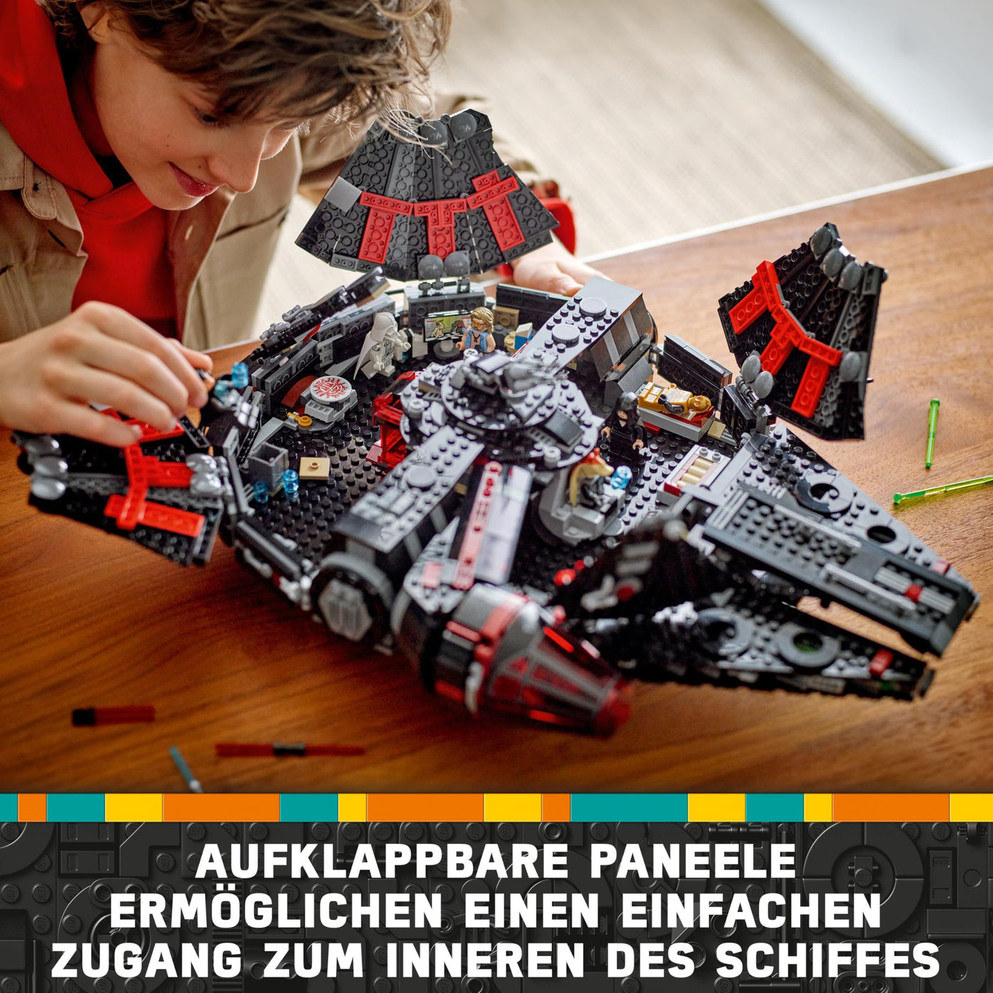 LEGO Star Wars 75389 Der Dunkle Falke – Spielzeug zum Ausstellen mit federbetriebenen Shootern, Kanonen und 6 Minifiguren, darunter C-3PO – Geschenk für Jungen ab 10 Jahren und Erwachsene