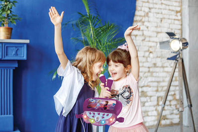 Lexibook, Die Eiskönigin, Leuchtender Lautsprecher auf Ständer für Kinder, musikalisches Spiel, verstellbare Höhe, Lichteffekte, 2 Mikrofone inklusive, MP3-Stecker, Aux-in Kabelstecker, lila, S160FZ