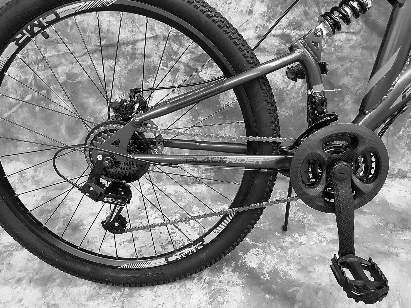 Generisch 26 Zoll MTB Blackrider Vollgefedert 21-Gang Kettenschaltung mit Scheibenbremsen NEU 2638-SCHWARZ-ORANGE Bitte BEACHTEN AB 155 cm KÖPERGRÖSSE GEEIGNET !!!!!!!