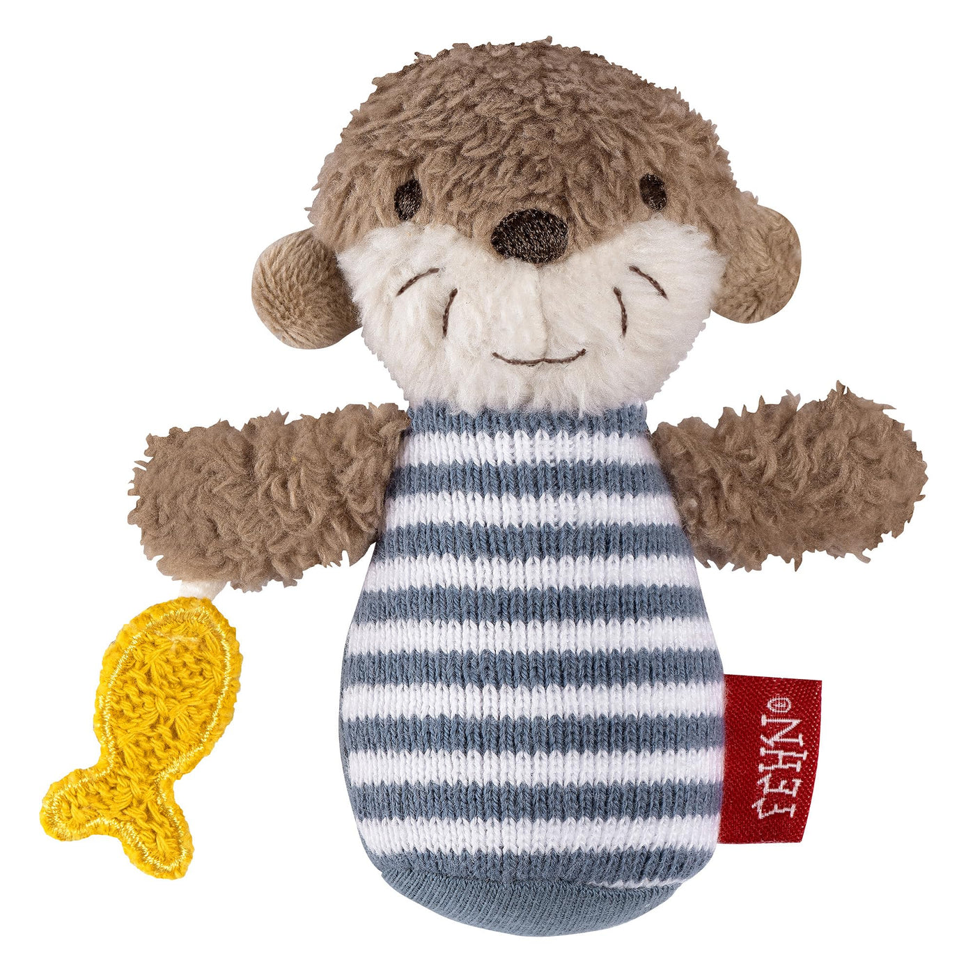 Mini-Rassel Otter – Mini-Greifling zum Rasseln, Fühlen, Spielen mit kuschelweichem Stoff-Tier – ein treuer Begleiter für Babys und Kleinkinder ab 0+ Monaten