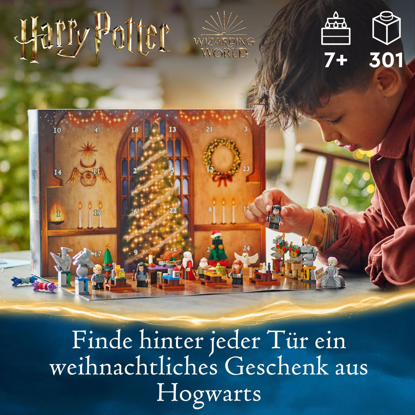 LEGO Harry Potter Adventskalender 2024, Hogwarts Fantasy-Spielzeuge für Kinder, Abenteuer-Spielset mit 7 Minifiguren und 16 Mini-Modellen, vorweihnachtliches Geschenk für Mädchen und Jungen 76438