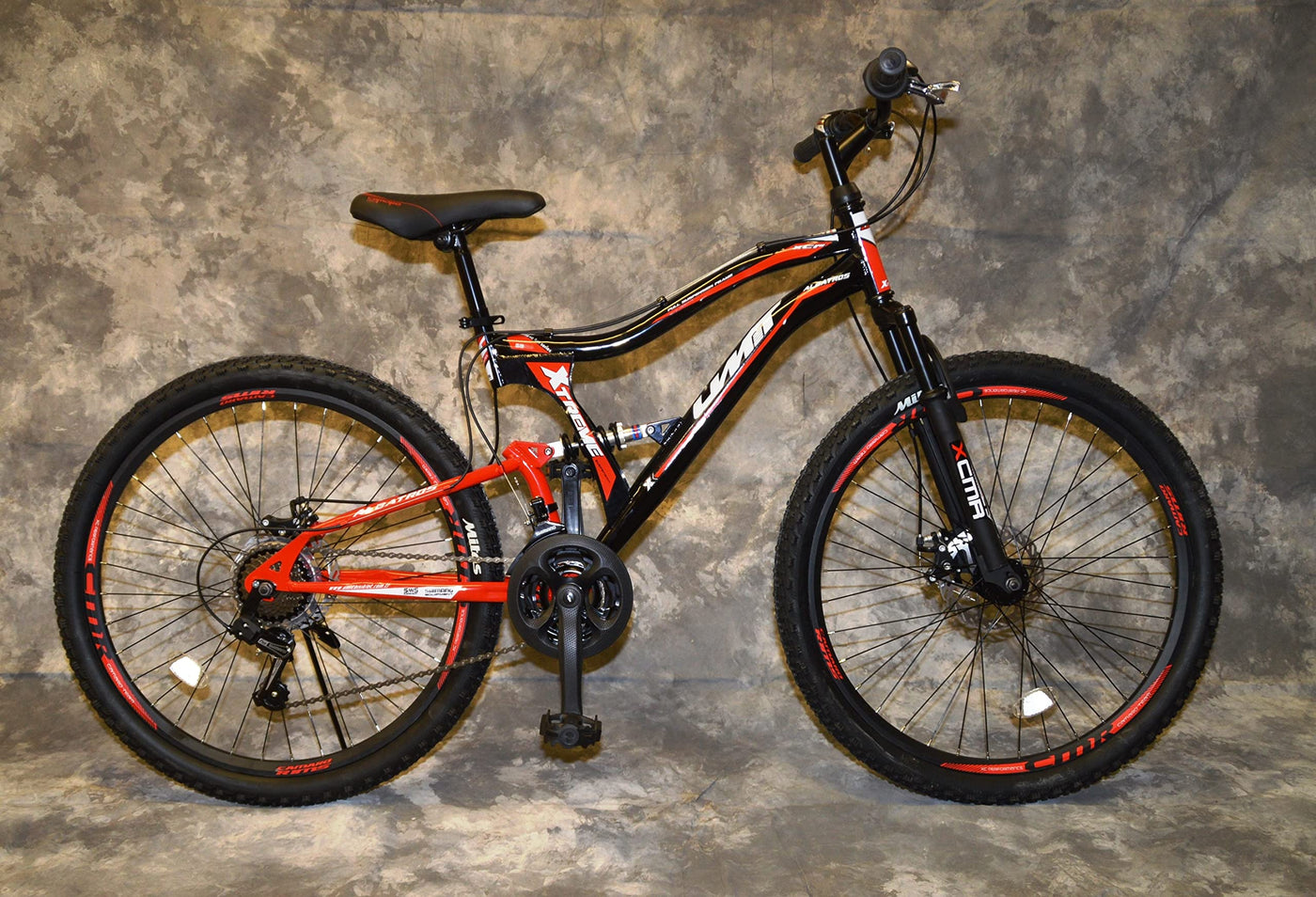 Generisch 24 Zoll MTB Albatros Vollgefedert, 21-Gang Kettenschaltung, Scheibenbremsen NEU 2459-SCHWARZ-ROT Bitte BEACHTEN AB 138 cm KÖPERGRÖSSE GEEIGNET !!!!!!!