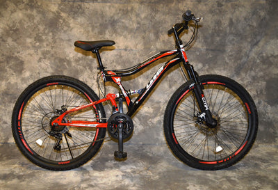 Generisch 24 Zoll MTB Albatros Vollgefedert, 21-Gang Kettenschaltung, Scheibenbremsen NEU 2459-SCHWARZ-ROT Bitte BEACHTEN AB 138 cm KÖPERGRÖSSE GEEIGNET !!!!!!!