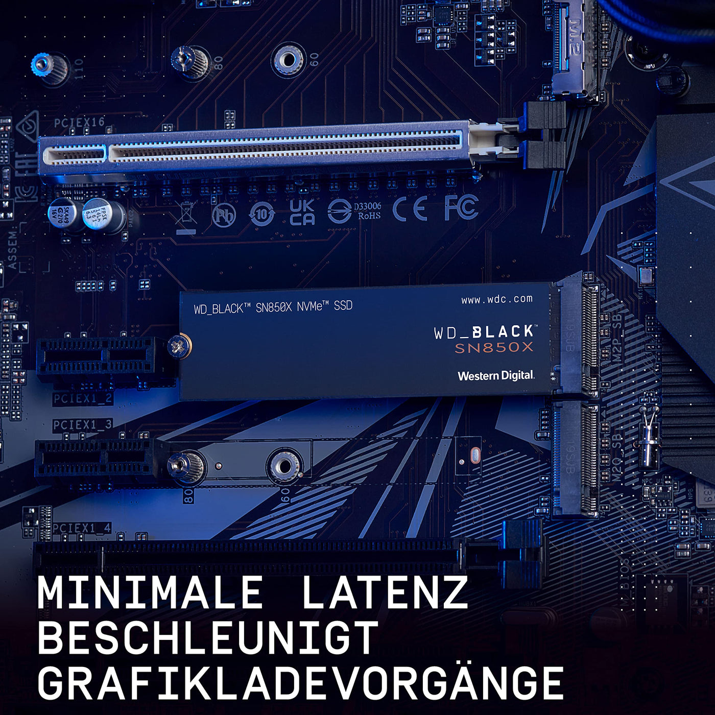 WD_BLACK SN850X NVMe SSD 2 TB interne SSD (Gaming Speicher, PCIe Gen4-Technologie, Lesen 7.300 MB/s, Schreiben 6.600 MB/s) Schwarz