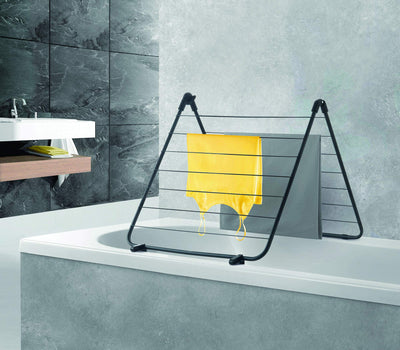 Metaltex Nevis Badewannentrockner, Metall, schwarz matt, 51x2x110cm