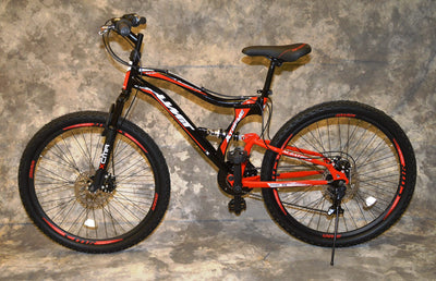 Generisch 24 Zoll MTB Albatros Vollgefedert, 21-Gang Kettenschaltung, Scheibenbremsen NEU 2459-SCHWARZ-ROT Bitte BEACHTEN AB 138 cm KÖPERGRÖSSE GEEIGNET !!!!!!!