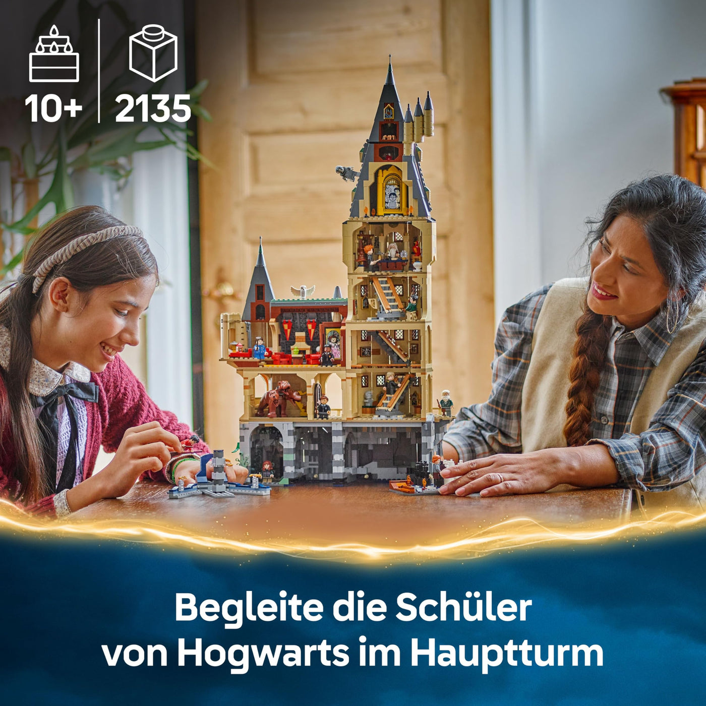LEGO Harry Potter Schloss Hogwarts: Der Hauptturm - Spielzeug mit fliegendem Schlüssel, Zauberschachzimmer, 12 Minifiguren - Geschenk für Jungen, Mädchen & Erwachsene Fans ab 10 Jahren - 76454