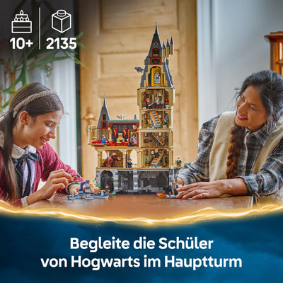 LEGO Harry Potter Schloss Hogwarts: Der Hauptturm - Spielzeug mit fliegendem Schlüssel, Zauberschachzimmer, 12 Minifiguren - Geschenk für Jungen, Mädchen & Erwachsene Fans ab 10 Jahren - 76454