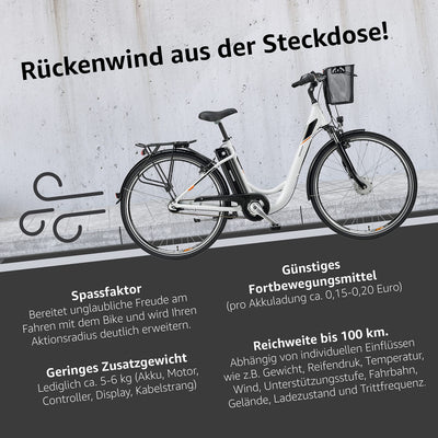 TELEFUNKEN E-Bike Damen 28 Zoll Elektrofahrrad - 7-Gang Shimano Nabenschaltung mit Rücktritt, Pedelec Citybike Alu mit Fahrradkorb, Frontmotor 250W /10,4Ah / 36V Sitzrohrakku, RC840 Multitalent