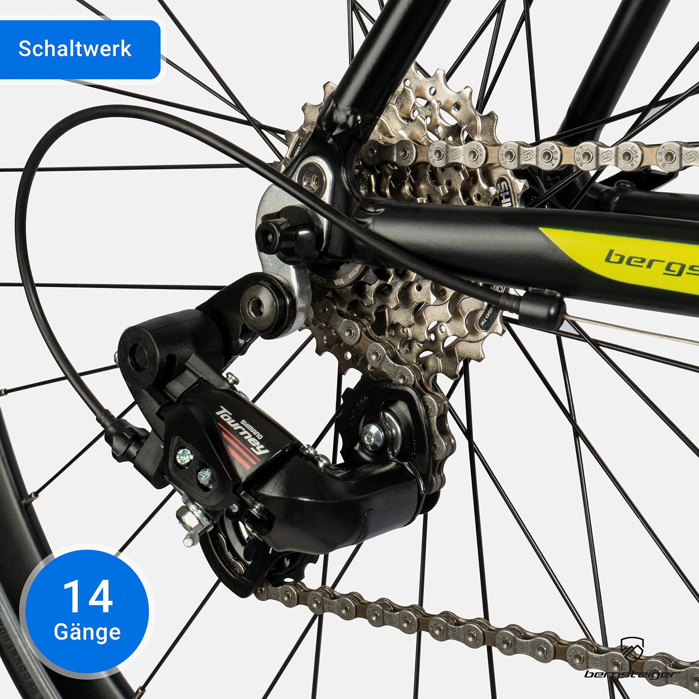 Bergsteiger Tourmalet 28 Zoll Rennrad, Aluminium Gravelbike mit Shimano 14 Gang-Schaltung, Gewicht nur 11 kg, Gravel Bike geeignet für Herren & Damen ab 170 cm