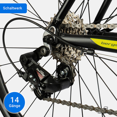 Bergsteiger Tourmalet 28 Zoll Rennrad, Aluminium Gravelbike mit Shimano 14 Gang-Schaltung, Gewicht nur 11 kg, Gravel Bike geeignet für Herren & Damen ab 170 cm