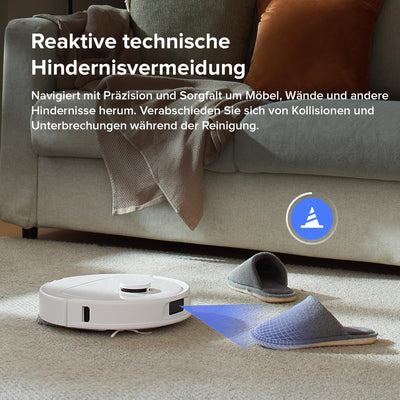 roborock QrevoS Saugroboter mit Saugleistung von 7000Pa, PreciSense® LiDAR Navigation, 45 dB(A) leises Trocknen (Weiß)