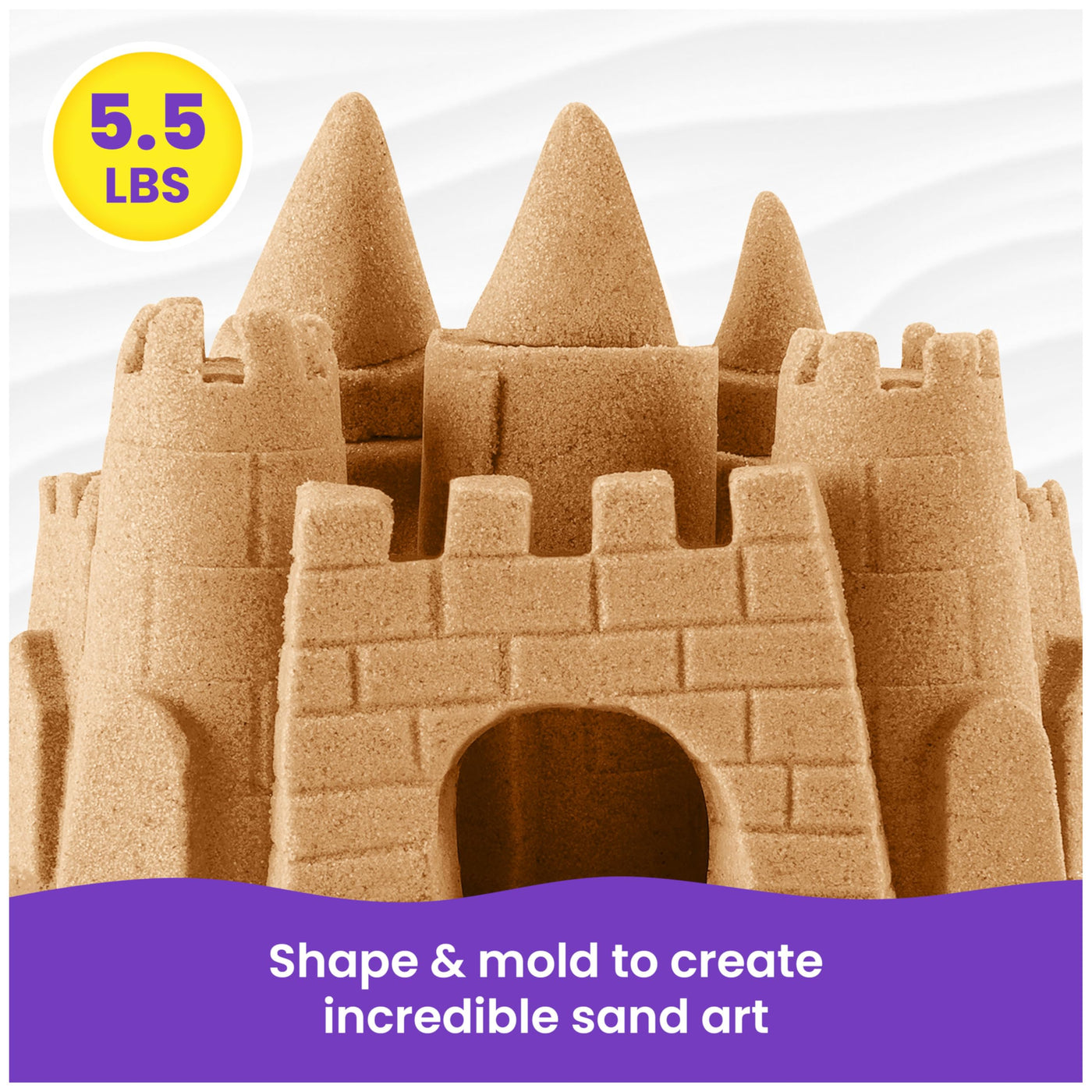 Kinetic Sand 2,5 kg - original magischer kinetischer Sand aus Schweden, naturbraun, bekannt aus Kindergärten, ideal für kreatives Indoor-Sandspiel, für Kinder ab 3 Jahren