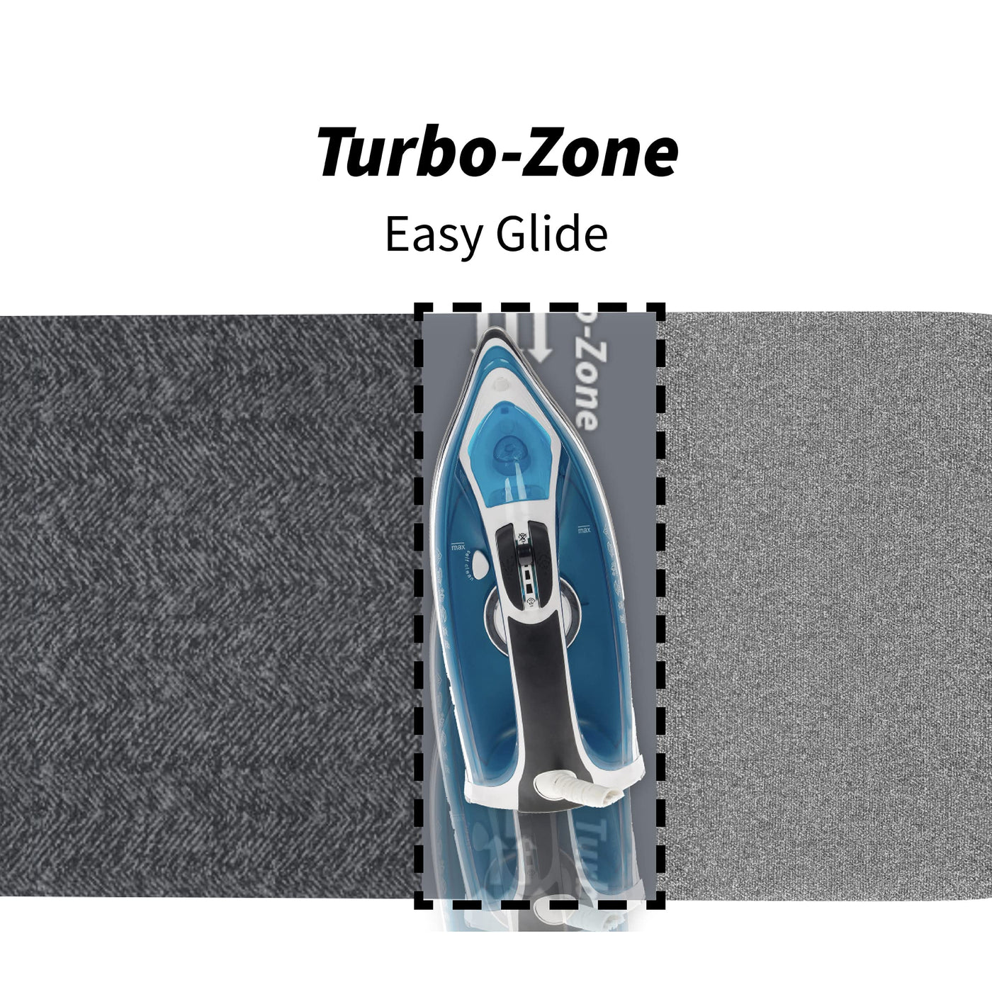 Rörets Bügelbrett Dual Action Next – Technologie, Turbo & Park Zone – 4-lagige Polsterung und Bezug – Höhenverstellbar - Bügelfläche 32x108 cm