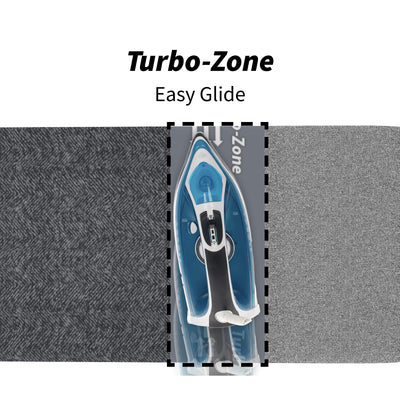 Rörets Bügelbrett Dual Action Next – Technologie, Turbo & Park Zone – 4-lagige Polsterung und Bezug – Höhenverstellbar - Bügelfläche 32x108 cm