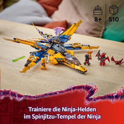 LEGO NINJAGO Ras und Arins Super-Sturmflieger - Spielzeug mit Drohne, Shootern, Klingen und Triebwerken - Inkl. 3 Minifiguren für Ninja Rollenspiele - Bauset für Jungen und Mädchen ab 8 Jahren 71833