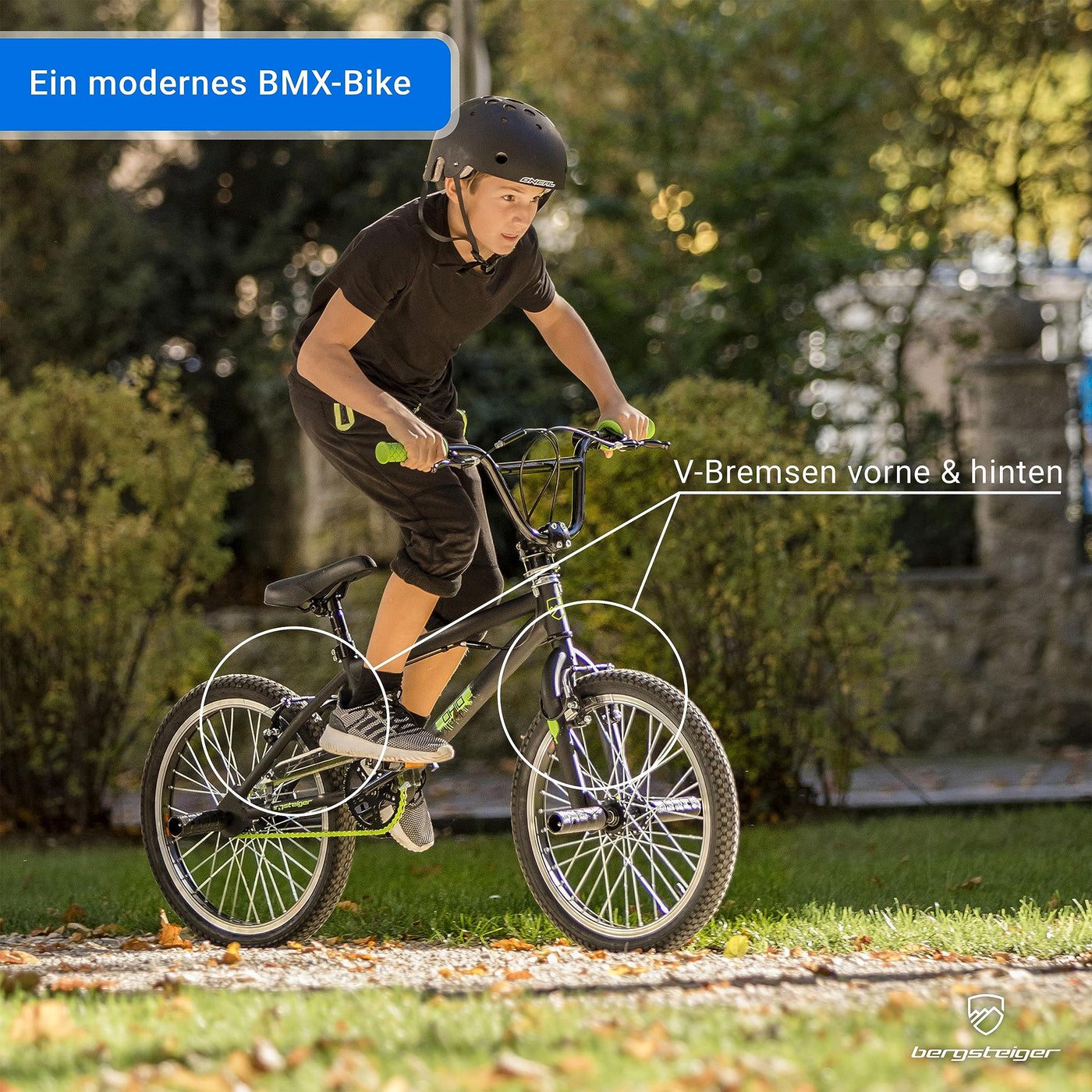 Bergsteiger Ohio 20 Zoll BMX, 360° Rotor-System, Freestyle, 4 Stahl Pegs, Kettenschutz, Freilauf