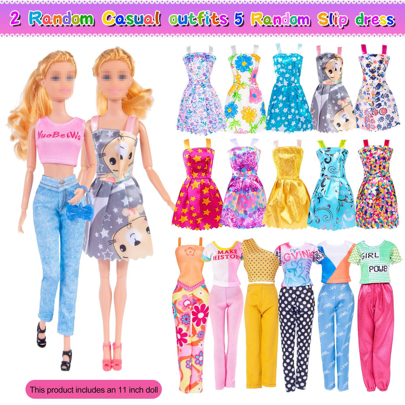107pcs 11.5 Zoll Mädchen Puppe mit Kleidung Zubehör und Schrank, Gepäck, Schal mit Kleid, Prinzessin Kleider, Mode Kleider, Outfits, Schuhe... Puppe Dress Up Spielzeug für Mädchen (einschließen Puppe)