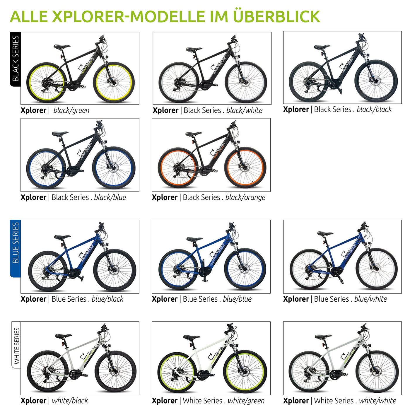 Highphoria Elektrofahrrad Erwachsene 27.5 Zoll, 250W 25 km/h E-Bike mit Batterie, Starker Motor, Kettenschaltung, E-Mountainbike mit Hydraulische Federgabel Pedelec(Schwarz-Grün)