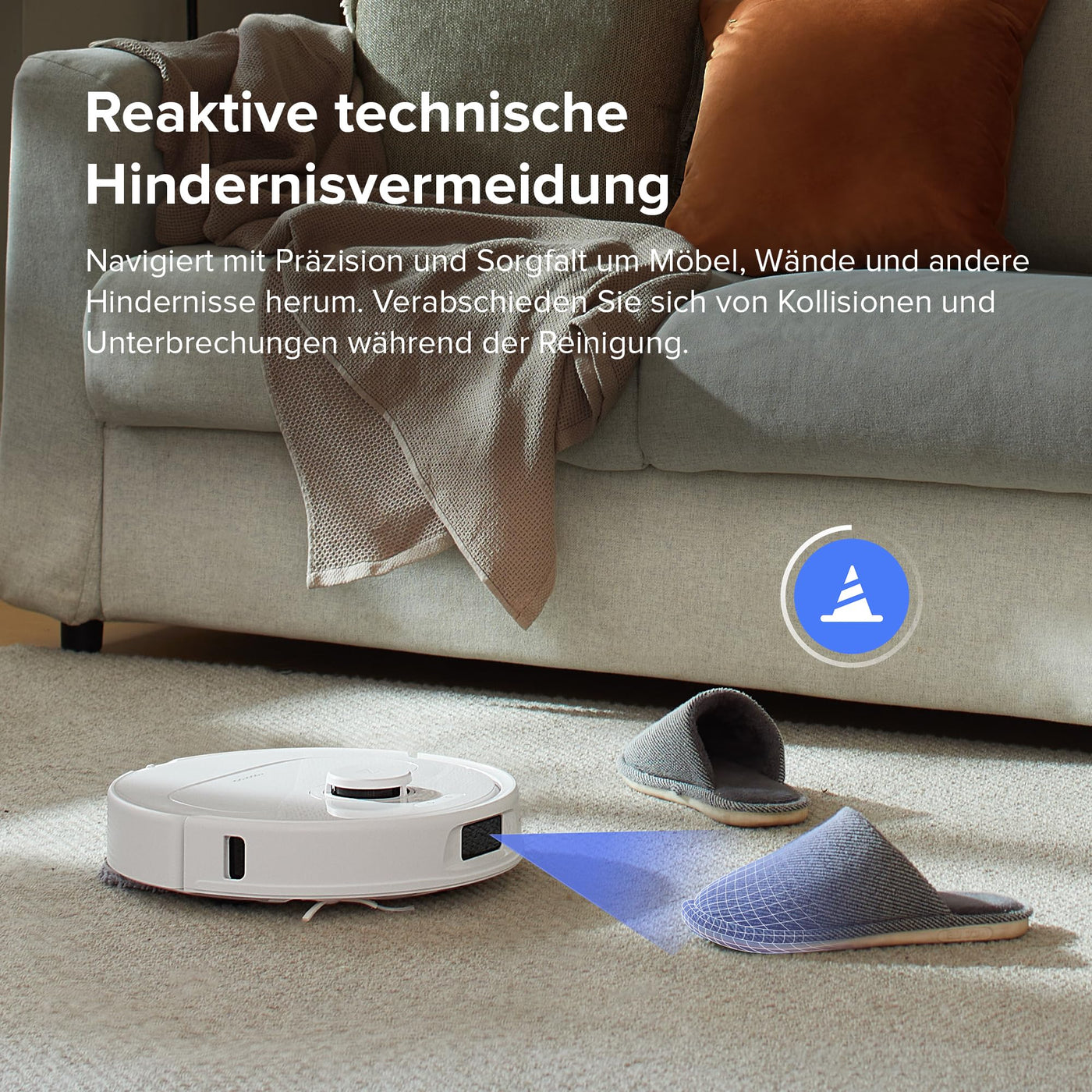 roborock Qrevo S Saugroboter mit Wischfunktion, 7000 Pa HyperForce® Reinigungsleistung, 45 dB(A) leises Trocknen, PreciSense® LiDAR Navigation, zusätzlich 2 Wischmops, Roboterstaubsauger-Set(Weiß)