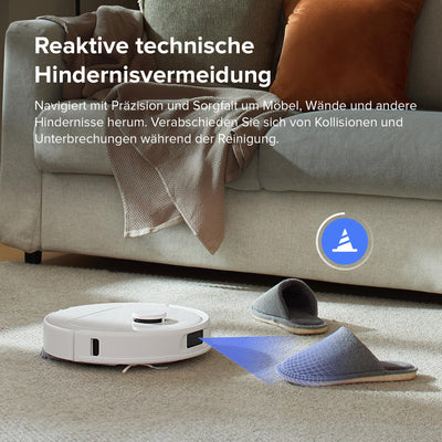 roborock Qrevo S Saugroboter mit Wischfunktion, 7000 Pa HyperForce® Reinigungsleistung, 45 dB(A) leises Trocknen, PreciSense® LiDAR Navigation, zusätzlich 2 Wischmops, Roboterstaubsauger-Set(Weiß)