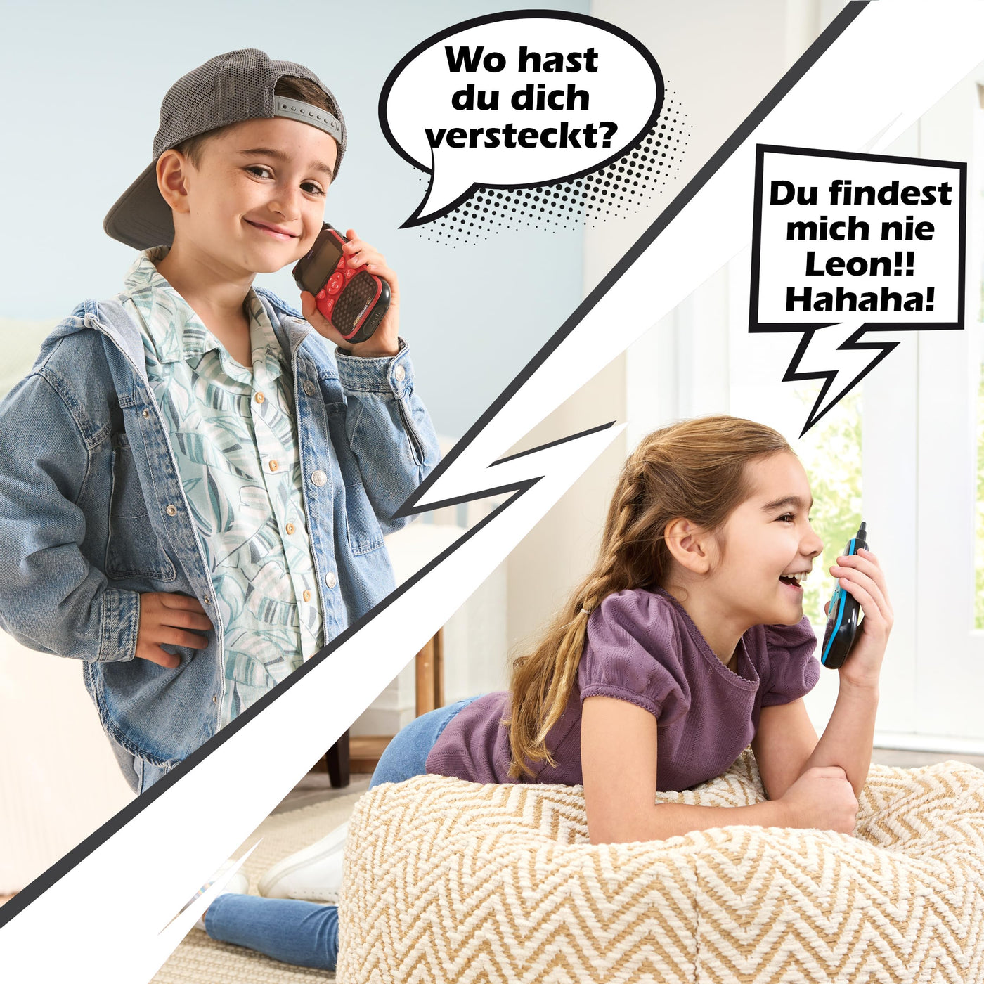 VTech KidiTalkie Explorer – Zwei 8-in-1 Walkie-Talkies mit integrierter Taschenlampe und lustigen Effekten – Für Kinder von 4-12 Jahren