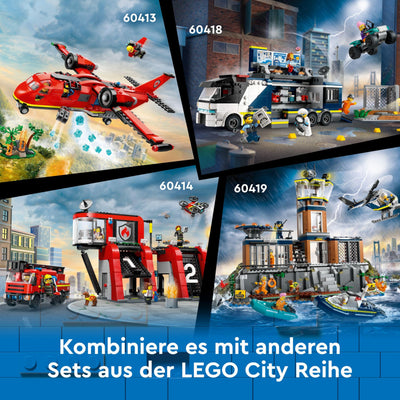 LEGO City Polizeitruck mit Labor, Polizei-Set mit Quad und LKW-Spielzeug für Kinder, Geschenk für Jungs und Mädchen ab 7 Jahre, plus 5 Minifiguren – 2 Polizisten, 1 Wissenschaftler und 2 Ganoven 60418