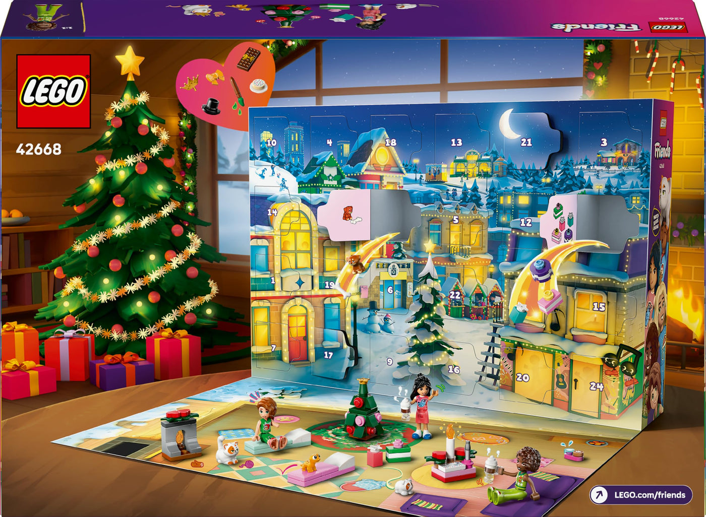 LEGO Friends Adventskalender 2025 - Weihnachten Spielzeug mit 24 Überraschungen inkl. 5 Minifiguren, 5 Tierfiguren und viel Zubehör - Kinder Geschenk für Mädchen und Jungen ab 6 Jahren - 42668