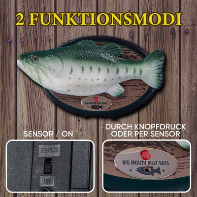 Big Mouth Billy Bass - Der singende & tanzende Fisch ca 28 cm (Don't Worry be Happy & I'll Survive)
