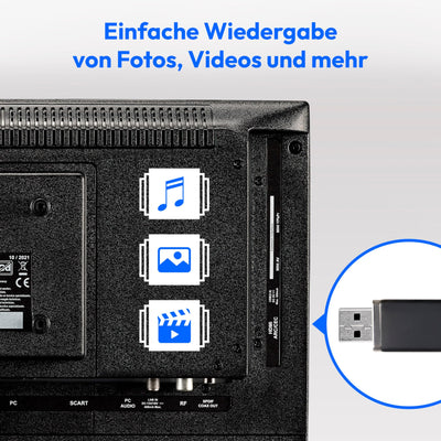 MEDION E11909 (MD 20059) 47 cm (19 Zoll), 768p, HD Fernseher mit DVD-Player (perfekt für Camping Wohnmobil LKW Garten, 12V KFZ Car-Adapter, Triple Tuner Receiver)
