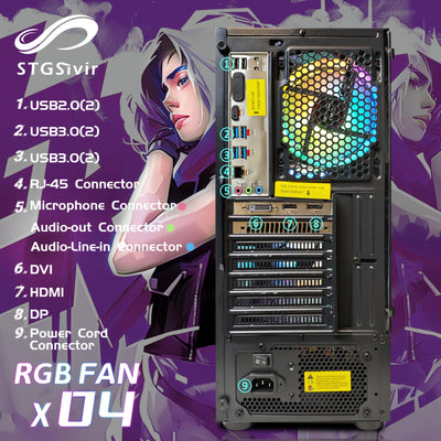 STGsivir Gaming PC, Radeon RX 580 16 GB, Core i5-9400F bis zu 4.1 GHz, 16 GB DDR4 RAM, 512 GB SSD, 600M WiFi, BT 5.0, RGB Fanx4, W11H64, Gamer PC Computer Desktop Rechner