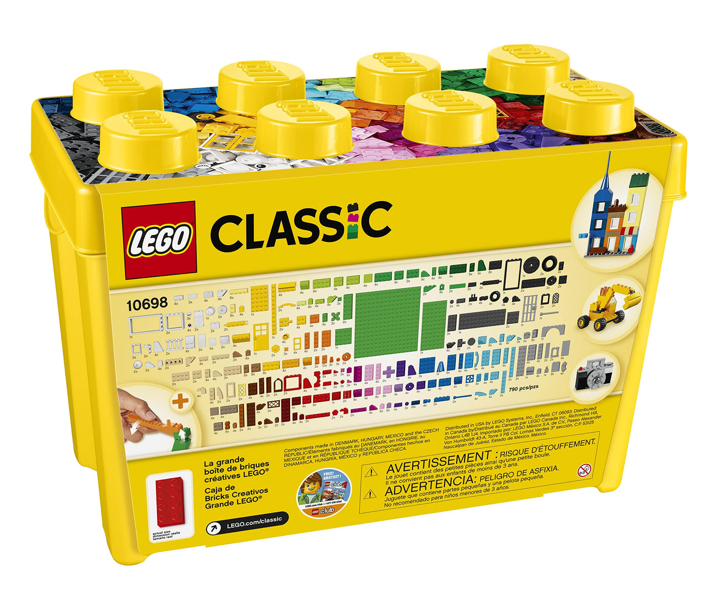 LEGO Classic Große Bausteine-Box mit kreativen Bausteinen, Kamera, Vespa und Bagger als Bauset – Geschenk zu Weihnachten für Jungen und Mädchen ab 4 Jahren – Kreatives Spielzeug zum Bauen - 10698